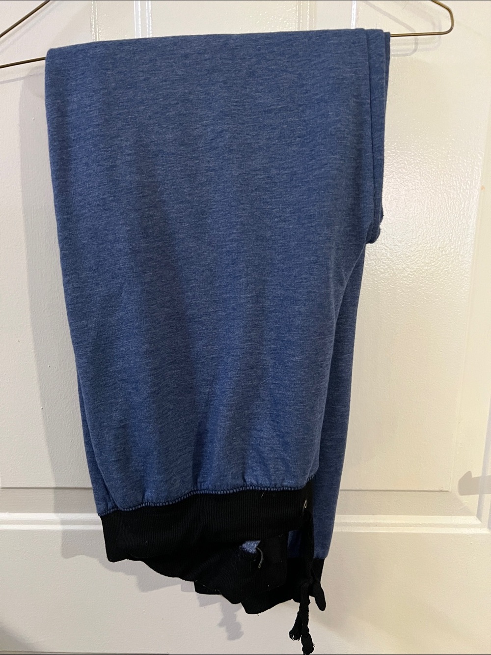COCO LIMON 🏃♀️ BLUE/BLACK COTTON BLEND ELASTIC WAIST SWEATPANT JOGGERS Women 2X - Picture 1 of 6